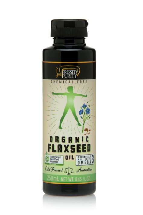 Flaxseed Oil Organic Cold Pressed Unrefined Australian Vitamins