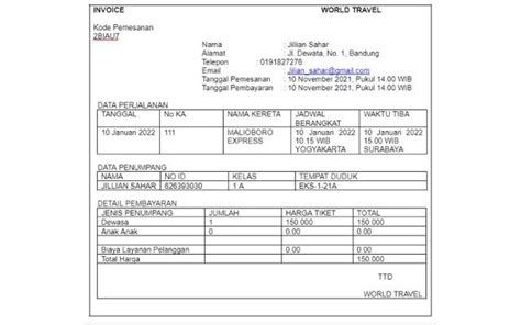 10 Contoh Invoice Tagihan Pembayaran Untuk Jasa Dan Barang