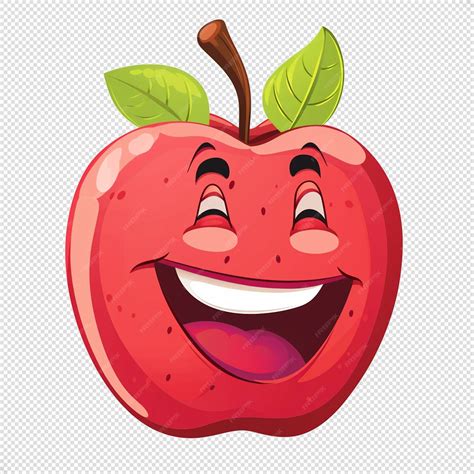 Premium PSD | Apple cartoon smiling vector isolated background