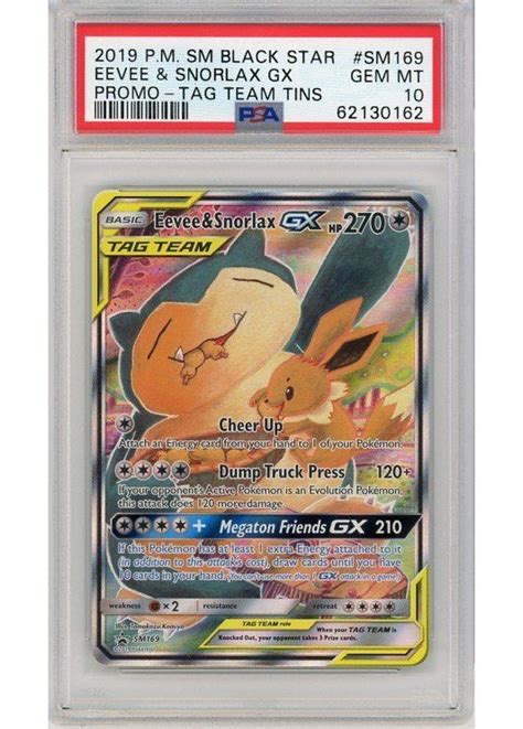 Eevee Snorlax GX PSA 10 Gradede pokemon kort på Pokemons dk