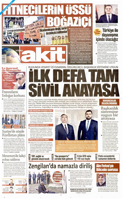 Yeni Akit Gazetesi 08 Şubat 2021 Pazartesi