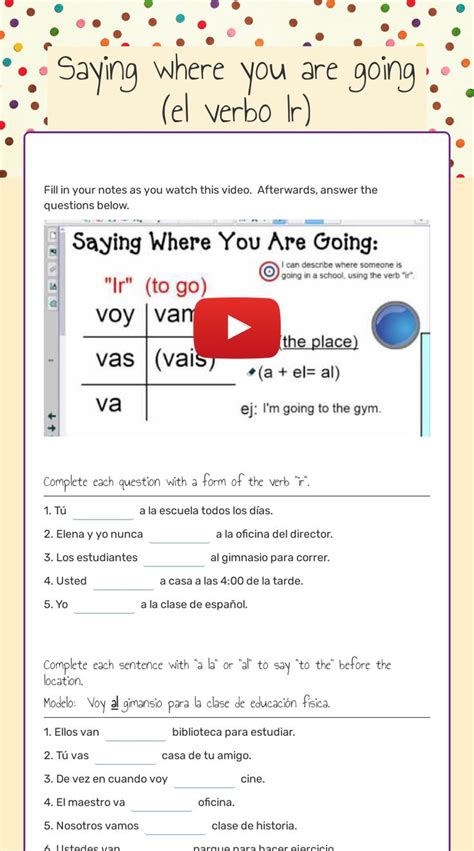 Verbo Ir Worksheet