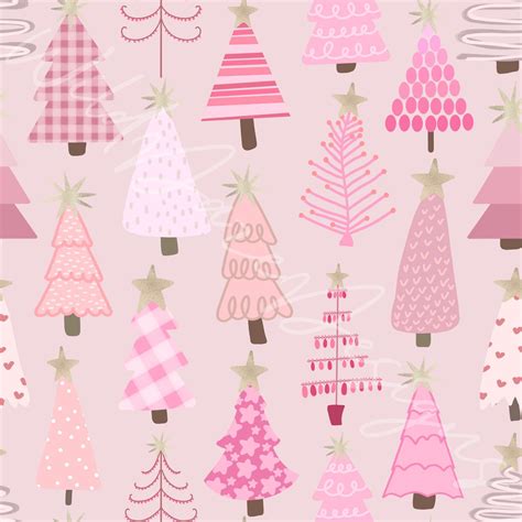 Pink Christmas Trees Seamless File Pink Christmas Pink Christmas