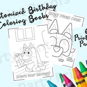 Bluey and Bingo Coloring Pages Birthday Party Favors - Etsy