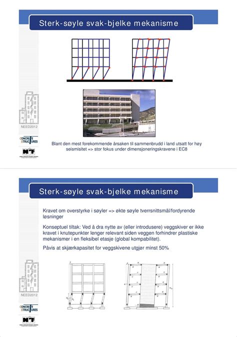 Prinsipper Bak Seismisk Dimensjonering Av Betongkonstruksjoner Pdf