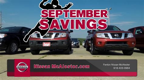 Tackle September Savings At Fenton Nissan Of McAlester YouTube