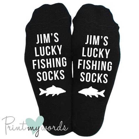 Mens Personalised Socks Lucky Fishing Socks Print My Words