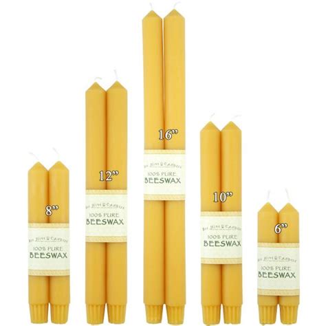 8 Colonial Beeswax Taper Candles 1 Pair