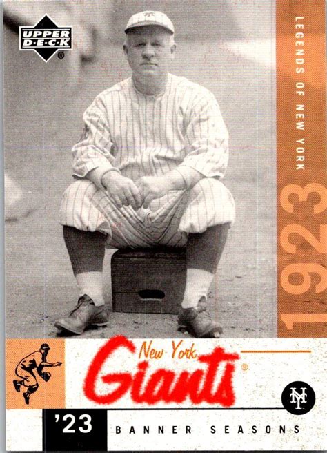 Upper Deck Legends Of New York John Mcgraw Near Mint Ebay