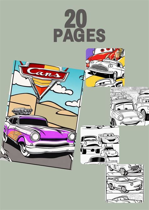 20 Cars Cars Coloring Book Printable Car Designs Relaxing Coloring