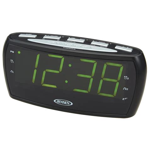 JENSEN AM FM Alarm Clock Radio With Large Display JCR 208 The Home Depot