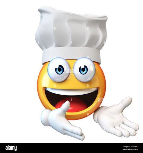 Emoji Cook Isolated On White Background Emoticon Restaurant Chef 3d