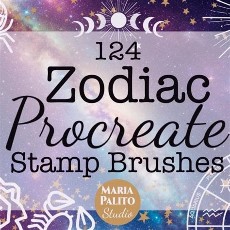 ZODIAC Procreate Brushes Set Stamps M078 MariaPalito Studio