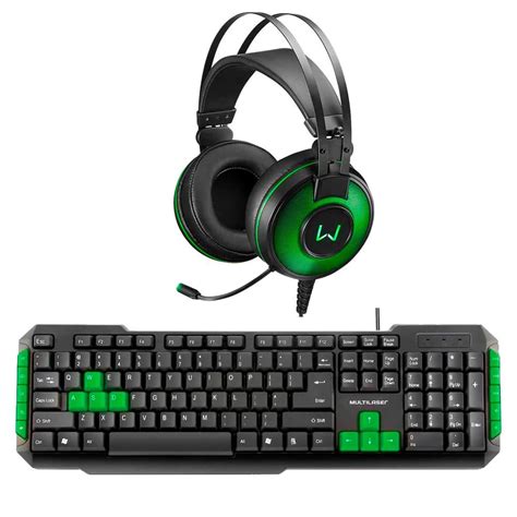 Kit Duplo Gamer Teclado De Membrana Multilaser Tc Headset Raiko