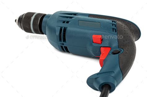 electrical hand drill isolated  white background stock photo