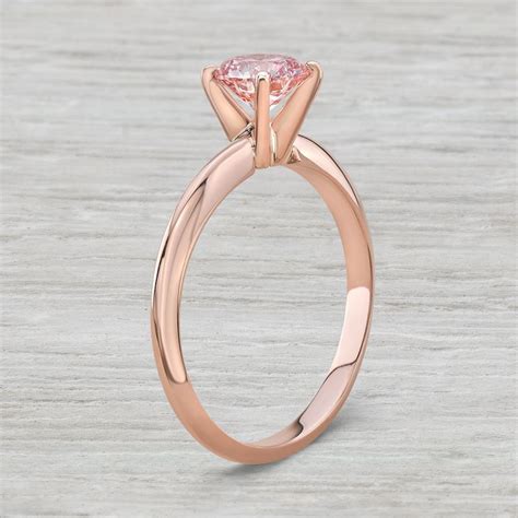 Rose Gold Wedding Ring With Pink Diamond - jenniemarieweddings