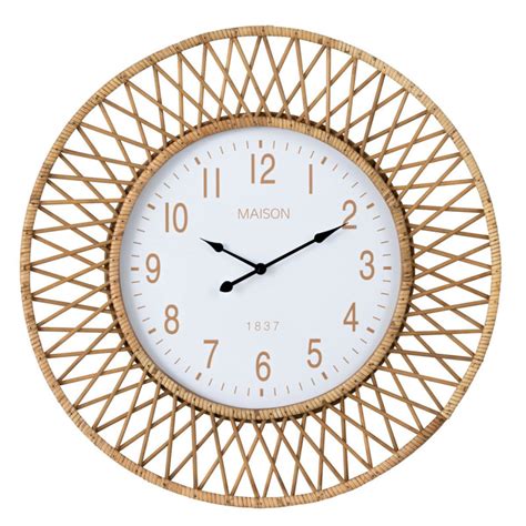 Horloge Murale En Rotin Wonder Cm Naturel