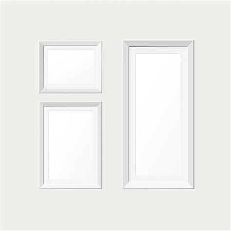 Free Vector Three Realistic White Frames