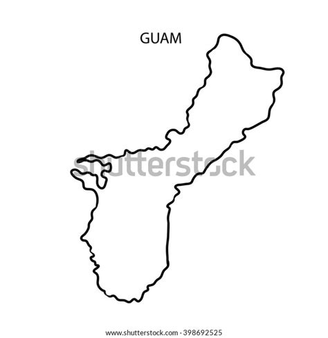 Guam Map Outline Stock Illustration 398692525