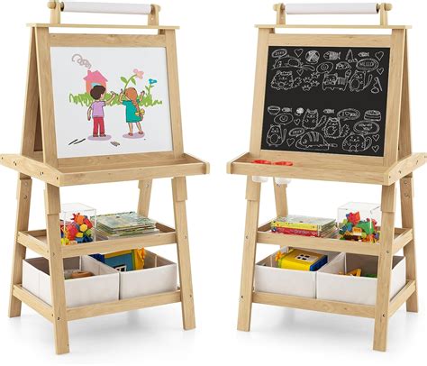 COSTWAY 3 In 1 Cavalletto Per Bambini Con Doppia Faccia Cavalletto Per