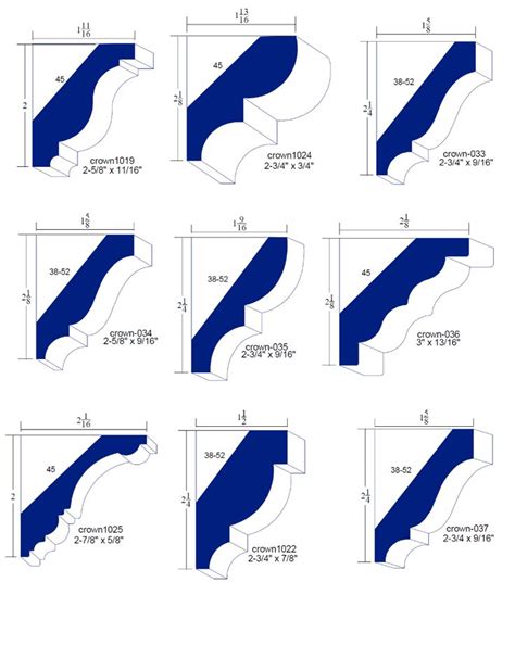 catalog moulding knives crowns  moulding profiles cornice design