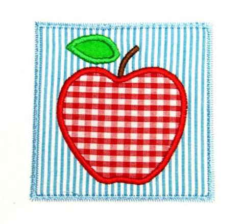 Machine Embroidery Design Applique Apple Patch Instant Etsy