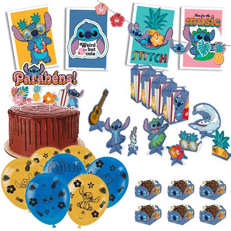 Festa Stitch Kit Só um Bolinho 7 Itens Extra Festas