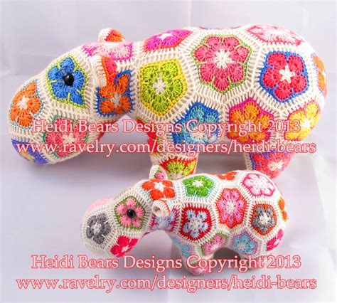 African Flower Crochet Hippo Free Nanyakir