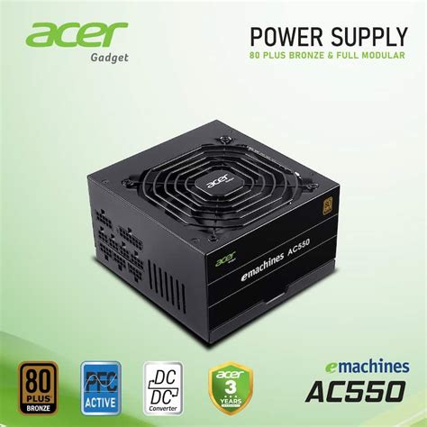 Nguồn Acer AC550 Full Range 550W 80 Plus Bronze