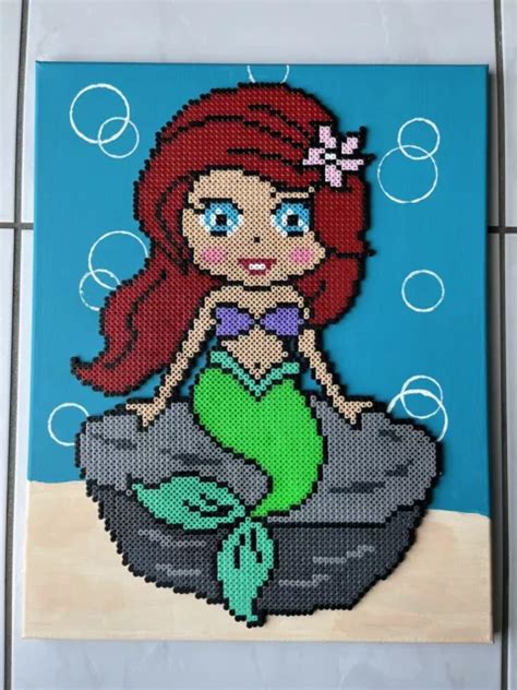 Pixel Art Perles A Repasser Tableau Princesse Disney Ariel Sur Son