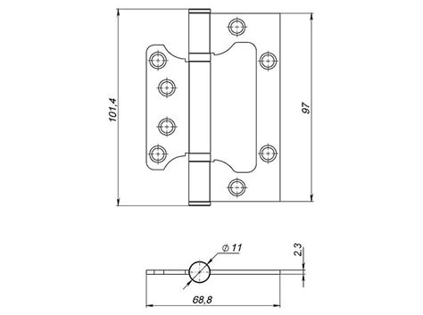 Петля универсальная без врезки 100/P-2B 100x2,3 AB (бронза) - Купить в ...