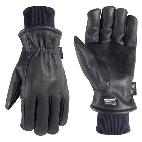 Men S Black Hydrahyde Leather Winter Work Gloves Wells Lamont