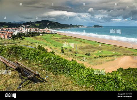 Beach of Zarautz, Basque Country (Spain Stock Photo - Alamy