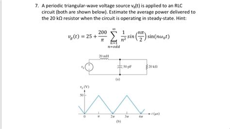 Solved A Periodic Triangular Wave Voltage Source Vg T Is Chegg