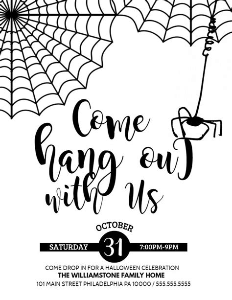 Halloween Come Hang Out Event Poster Template Halloween Party Flyer Halloween Party