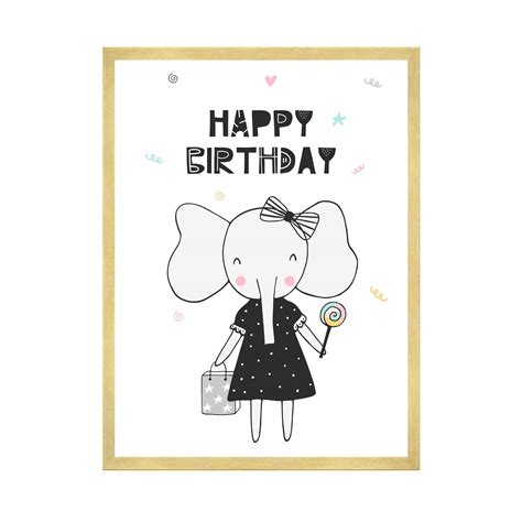 Plakat Urodzinowy Happy birthday Życzenia Urodzinowe 40X50 cm ramka