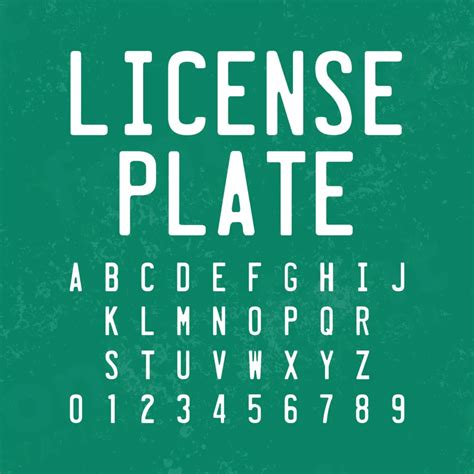 US Car License Plate Font - Instant Download