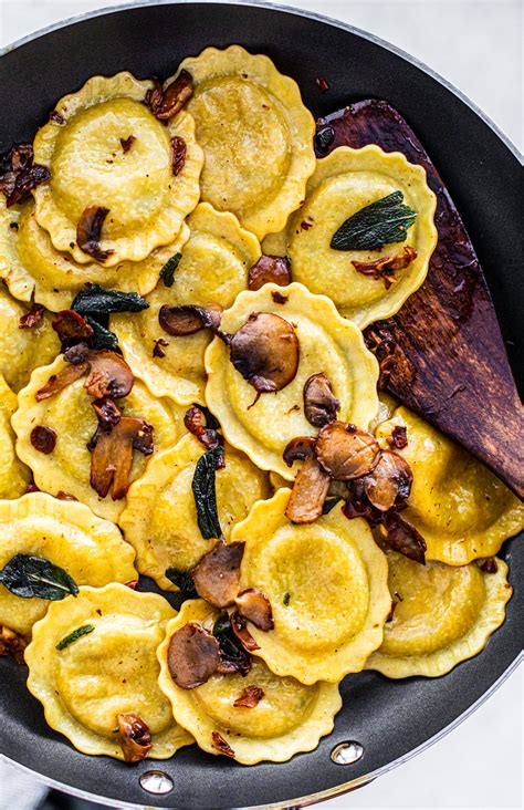 Easy Mushroom Ravioli With Brown Butter And Crispy Sage Killing Thyme