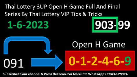 Thai Lottery 3UP Open H Game Full And Final Series By Thai Lottery VIP