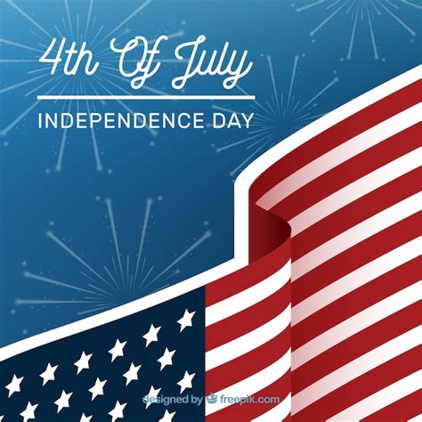 Free Vector | Independence day background with flag and fireworks