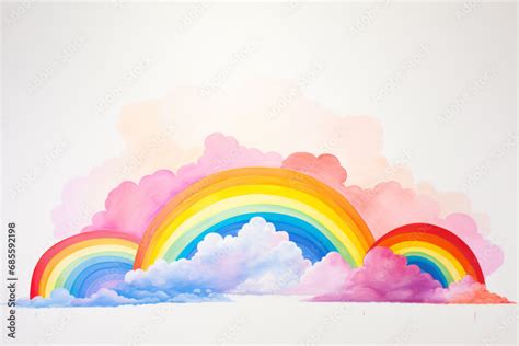 A rainbow of seven colors. Color scheme illustration in bright and pale ...