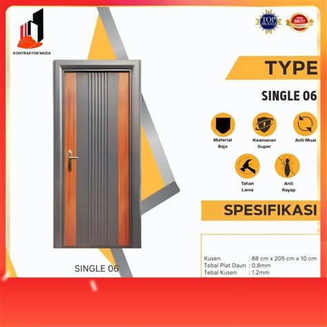 Jual Pintu Baja Lengkap FULLSET Single 06 Pintu Utama Kamar Kamar