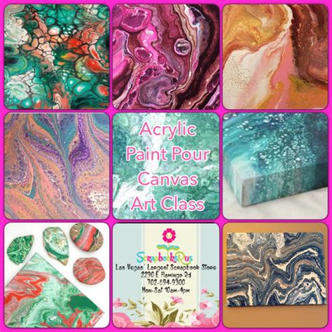 Acrylic Paint Pour Canvas Art Class SMALL In Las Vegas – ScrapbooksRUs