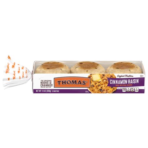 Save On Thomas English Muffins Cinnamon Raisin 6 Ct Order Online Delivery Giant