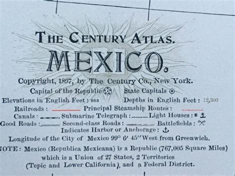 Antique Map Mexico, Old World Map Century Atlas 1800s - Etsy