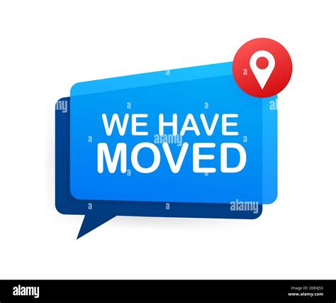 We Have Moved Moving Office Sign Clipart Image Isolated On Blue