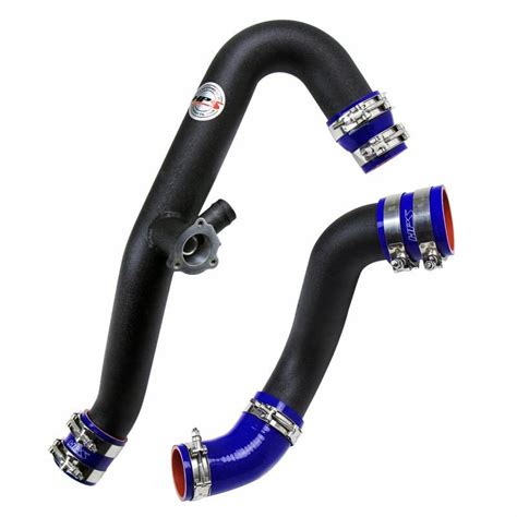 Hps Black Intercooler Hot Charge Pipe And Cold Side With Blue Hoses 15