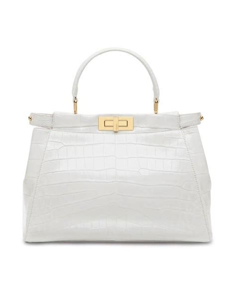 Fendi Peekaboo Iconic Medium in White | Lyst