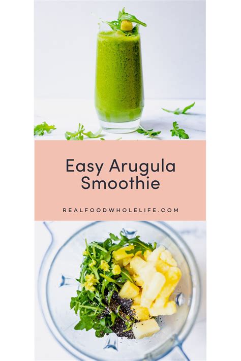 Minute Arugula Smoothie Real Food Whole Life