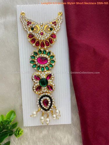 Jewellery Set For Goddess Goddess Lakshmi Short Haram DSN 165